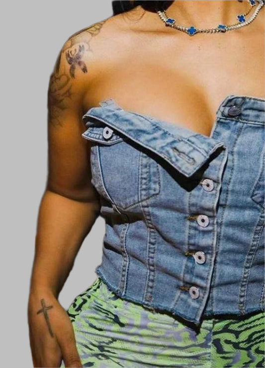 Denim Strapless