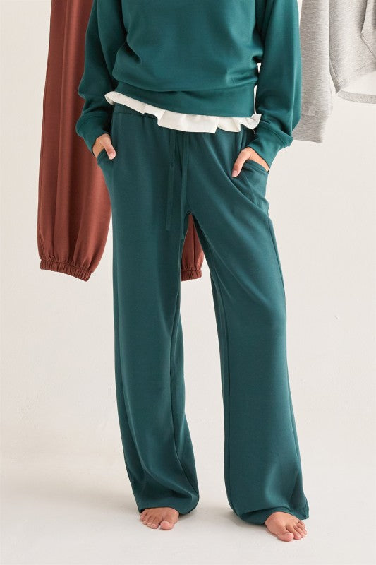 Double Knit Wide Leg Sweatpants