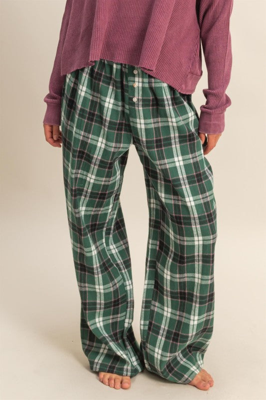 Flannel Wide Leg Lounge Pants