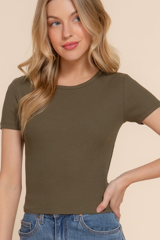 Short Sleeve Rib Tshirt