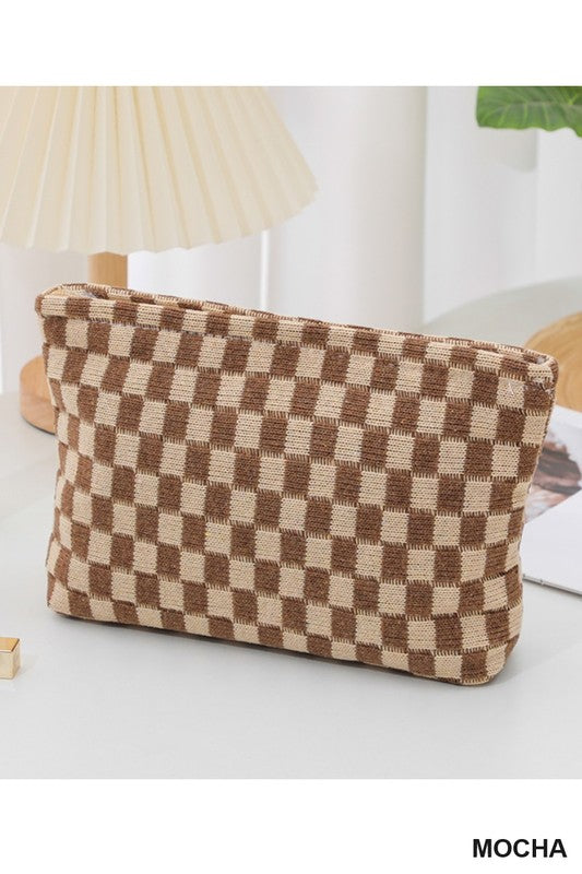 Checker Makeup Bag