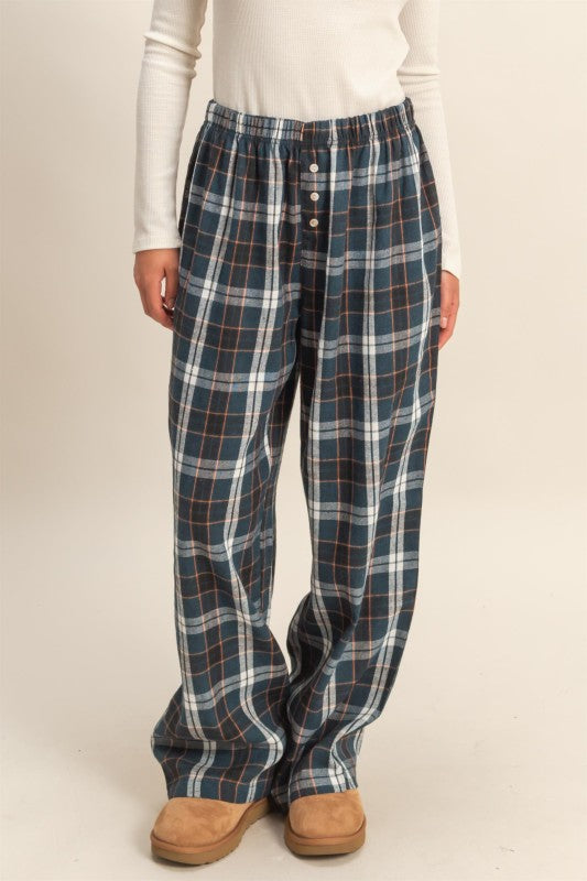 Flannel Wide Leg Lounge Pants