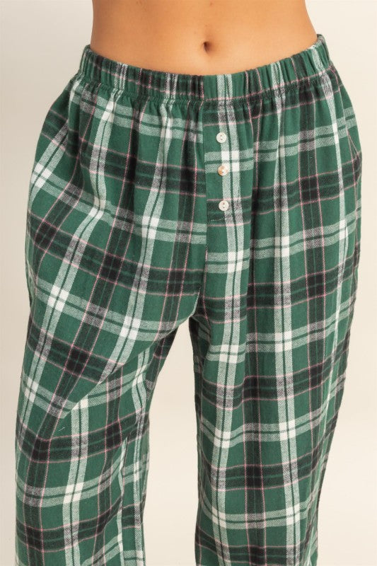 Flannel Wide Leg Lounge Pants