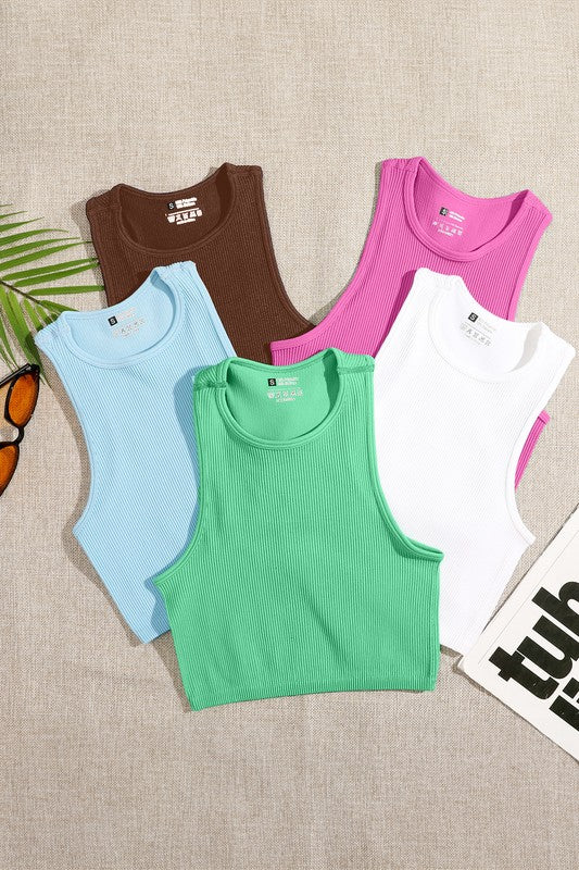 Katie Ribbed Crop Tank