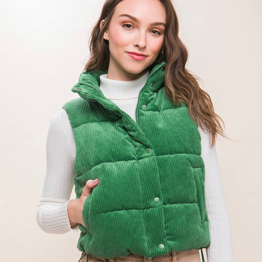 Corduroy Puffer Vest