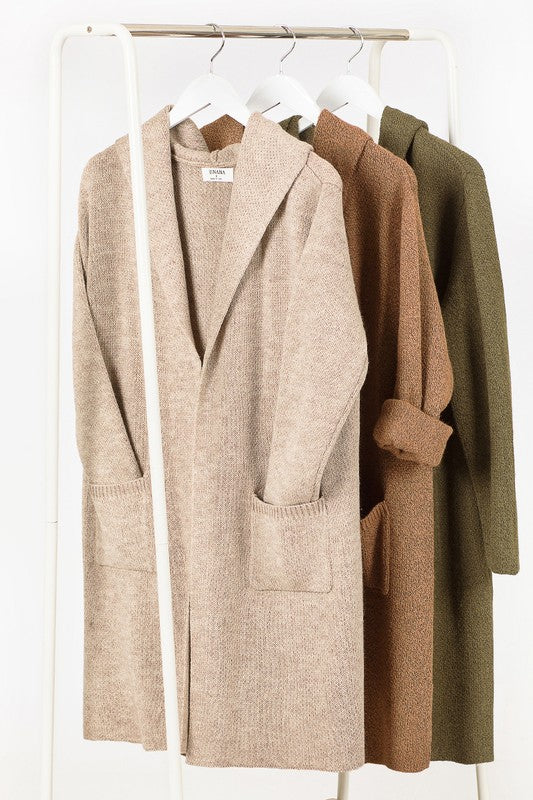 Kris Open Front Hooded Cardigan