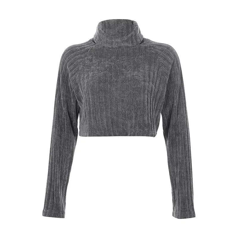 'Rosita' High Neck Crop Sweater