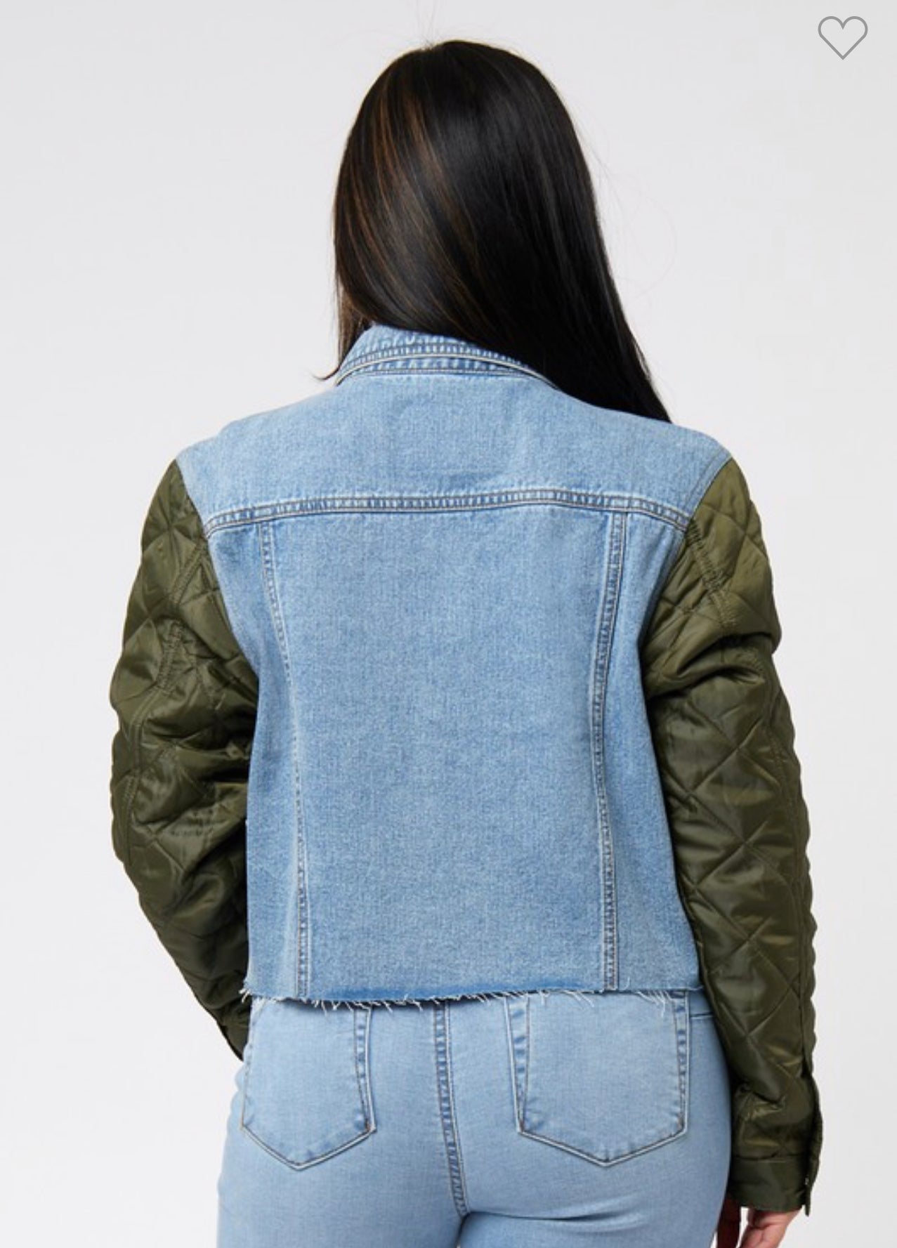 Denim puffer sleeve