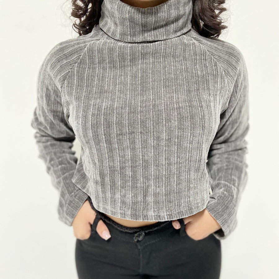 'Rosita' High Neck Crop Sweater